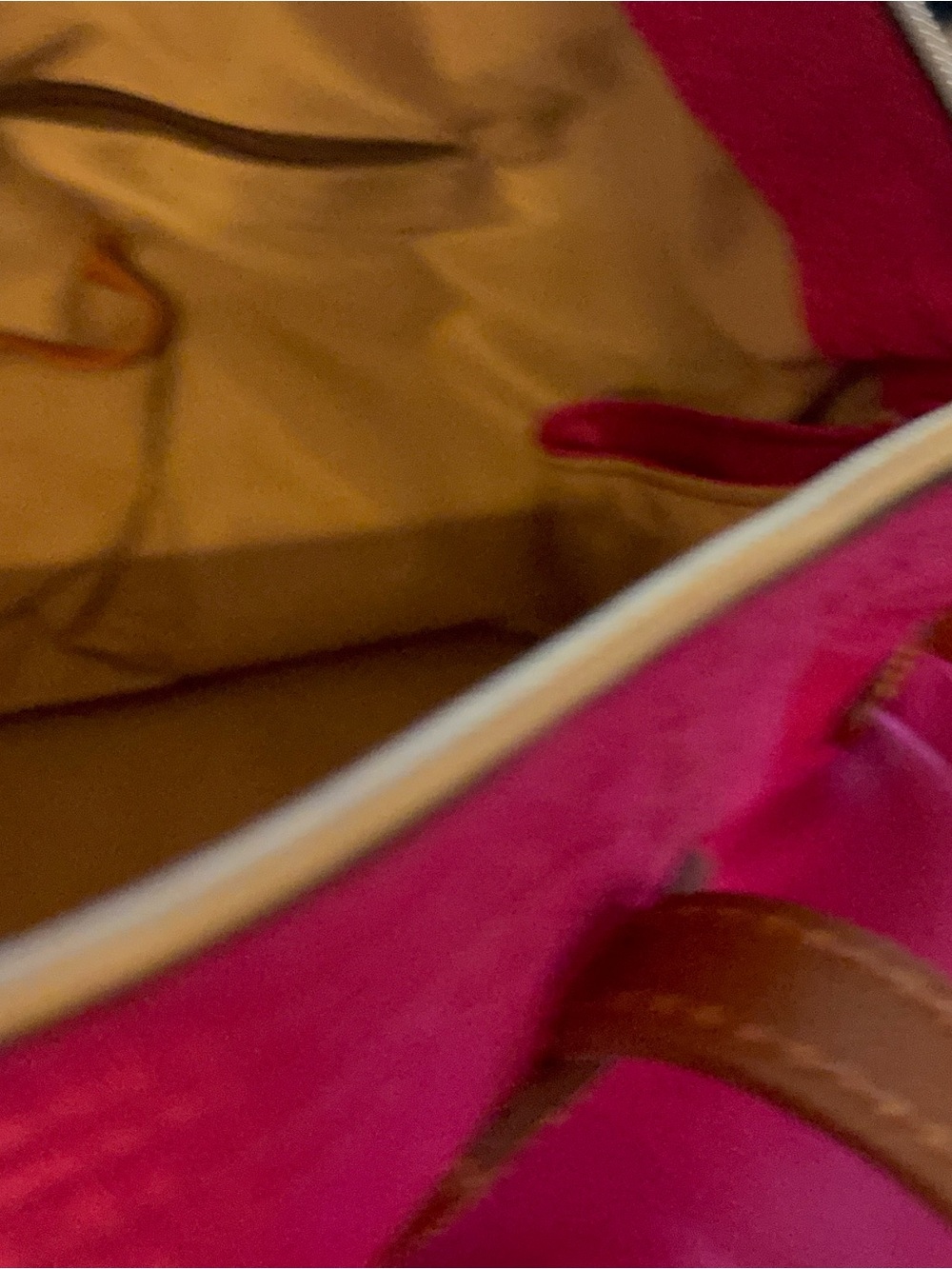 Dooney & Burke Hot Pink Large Duffle Tote with Brown Leather Trim - NWT - Picture 8 of 9